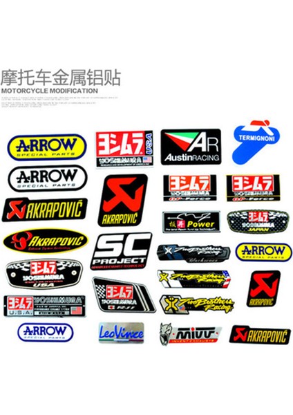 F 3D Alüminyum Motor Sticker Komik Araba Sticker ve Etiketler Vinil Sticker Motosiklet Dekoratif Aksesuar Egzoz Borusu Etiketi (Yurt Dışından)