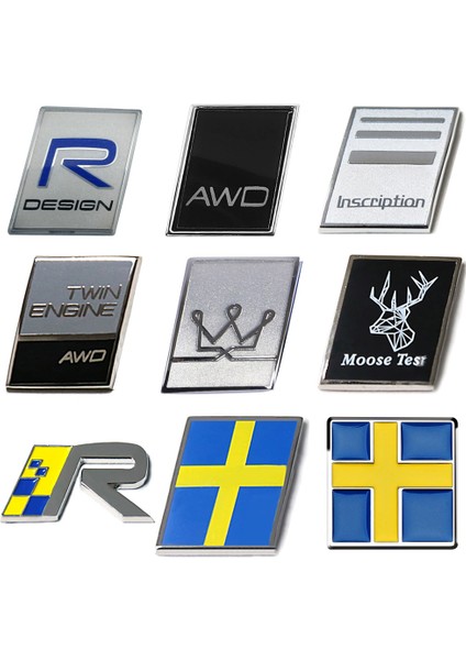Logo 6 Volvo XC60 XC70 V40 V50 V70 V90 Araba Süsleme Için Arka Bagaj R Awd Imza Isveç Bayrağı Rozet Amblemi Etiket Sticker (Yurt Dışından) fiyatları