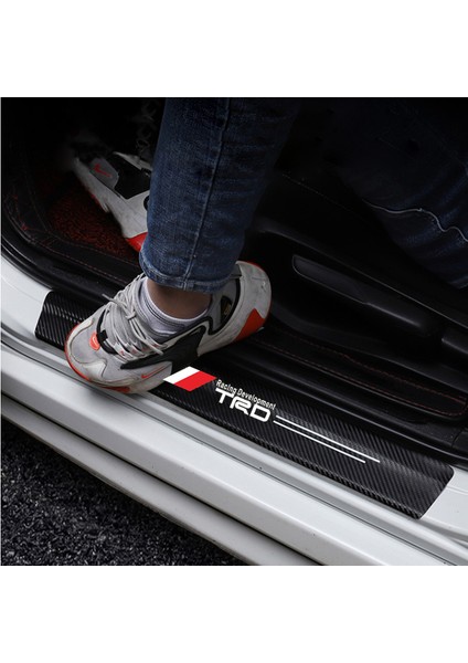 Trd Büyük Toyota Trd Avensis Auris Hilux Corolla Aksesuarları Için Karbon Fiber Araba Kapı Eşiği Çizik Önleyici Sticker (Yurt Dışından) indirimleri
