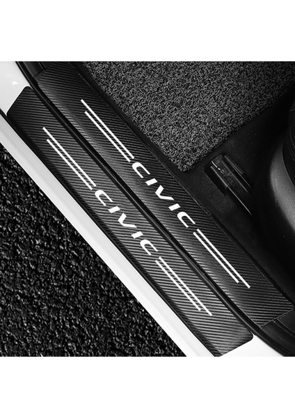 Siyah Honda Civic 10.9.8.7.nesil Araba Kapı Eşiği Çizik Plakası Dekor Karbon Fiber Sticker 4 Adet (Yurt Dışından) modelleri