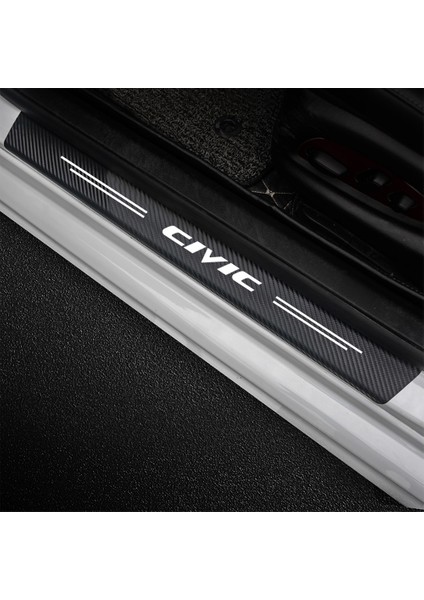Siyah Honda Civic 10.9.8.7.nesil Araba Kapı Eşiği Çizik Plakası Dekor Karbon Fiber Sticker 4 Adet (Yurt Dışından) fırsatları