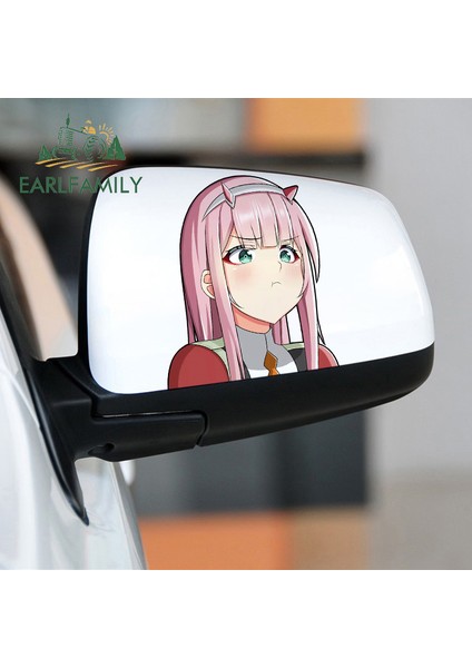 YT-176299-13CM Earlfamıly 13CM Zero Two Darling In The Franxx Tampon Araba Sticker Güneş Kremi Araba Sticker Anime Gölgelenme Çizik Dekorasyon (Yurt Dışından) modelleri
