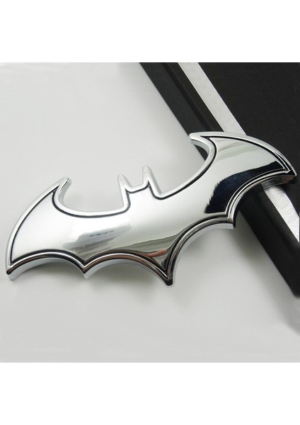 Gümüş Rengi Metal 3D Yarasa Stickeri Araba Logosu Çizgi Film Yarasa Sticker Metal Rozet Amblem Kuyruk Çıkartma Motosiklet Araba Aksesuarları (Yurt Dışından)