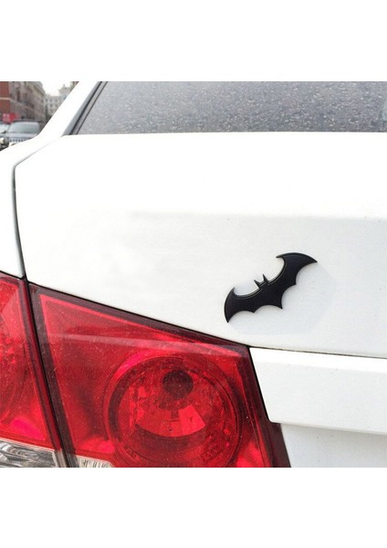 Gümüş Rengi Metal 3D Yarasa Stickeri Araba Logosu Çizgi Film Yarasa Sticker Metal Rozet Amblem Kuyruk Çıkartma Motosiklet Araba Aksesuarları (Yurt Dışından)