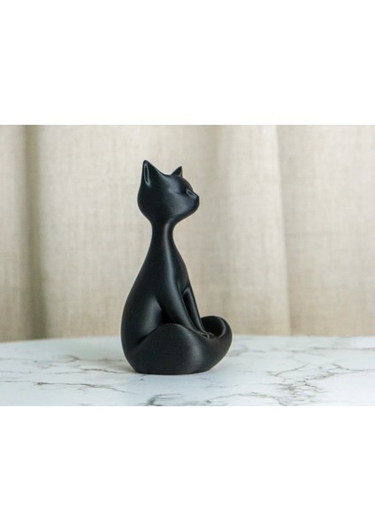 Modern Kedi Biblo, 15 cm Siyah Dekoratif Kedi Figürü, Pinterest Obje