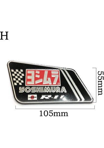 H 3D Alüminyum Motor Sticker Komik Araba Sticker ve Etiketler Vinil Sticker Motosiklet Dekoratif Aksesuar Egzoz Borusu Etiketi (Yurt Dışından)