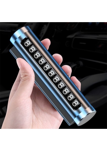 Gümüş Rengi Metal Araç Geçici Park Kartı Evrensel Döner Telefon Numarası Plakası Alüminyum Stickerlar Park Stoar-Styling Oto Aksesuarları (Yurt Dışından)