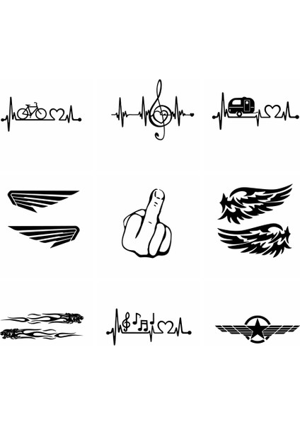 1-Siyah Stil S Beden Müzik Kanat Araba Sticker Komik Wrap Vinil Araba Çıkartmaları Kapak Su Geçirmez Çizik Dekorasyon Arabalar Araç Aksesuarları Için Arka Görüş Aynası Dekorasyon. (Yurt Dışından) modelleri