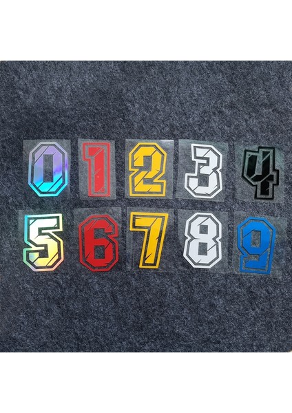 No.6 Tarzı 10X7CM Arap Rakamlı Dekoratif Pasta Araba Yarışı Motosiklet Kafa Stickerları Dıy Refit Yansıtıcı Su Geçirmez Sticker Çıkartmaları (Yurt Dışından)