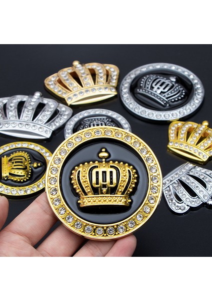 S Taç Altın Toyota Mını Jeep Renault Bmw Opel Peugeot Honda Için Araba Taç Tasarımı Araba Stickerları Modifiye Araba Logosu Süsleme Oto Aksesuarları (Yurt Dışından) modelleri