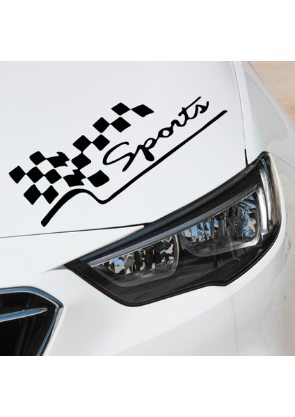 Beyaz Araba Sticker Yarış Spor Bayrak Sticker Yansıtıcı Vinil Araba Dekorasyon Yaratıcı Komik Oto Çıkartmalar Motosiklet Araç Dekalı (Yurt Dışından) modelleri