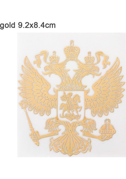 Altın-9.2x8.4cm Rusya Yeni Armaları Nikel Metal Araba Sticker Çıkartmalar Rusya Federasyonu Kartal Amblemi Araba Stil Laptop Sticker (Yurt Dışından)