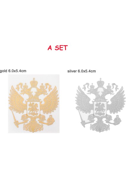 Bir Set Rusya Yeni Armaları Nikel Metal Araba Sticker Çıkartmalar Rusya Federasyonu Kartal Amblemi Araba Stil Laptop Sticker (Yurt Dışından)