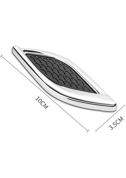 2 Adet Araba Tasarımı 3D Köpekbalığı Sol Yan Sahte Hava Girişi Sticker Metal Krom Ince Süsleme Modifiye Araba Tasarımı Popüler Sticker (Yurt Dışından)