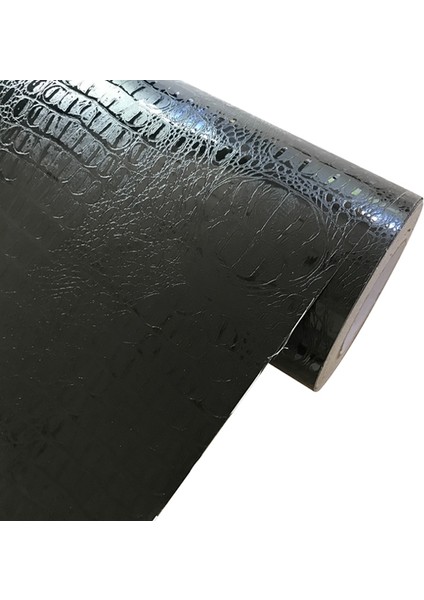 10CM x 152CM Siyah Deri Tane Dokulu Vinil Araba Kaplama Sticker Etik Film Levha Yapışkan Sticker Iç Mekan Araba Stil Kaplama Kaplama (Yurt Dışından)
