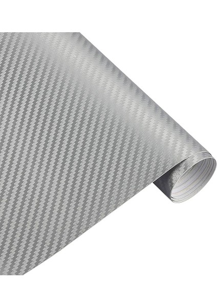 3D Gümüş 200CM*30CM 3D Karbon Fiber Vinil Film 3m Araba Sticker Su Geçirmez Dıy Motosiklet Otomobil Araba Stil Kaplama Rulo Aksesuarları (Yurt Dışından)