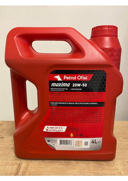 20W-50 Motor Yağı 4litre (Lpg Uyumlu) (2024 Üretim)