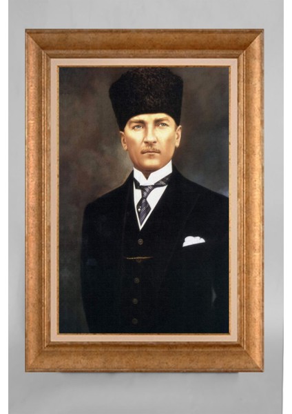 Altın Çerçeveli Paspartulu Atatürk Tablo VS676