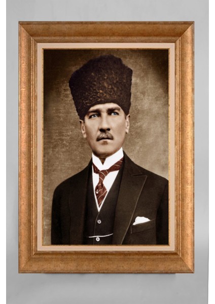 Altın Çerçeveli Paspartulu Atatürk Tablo VS680