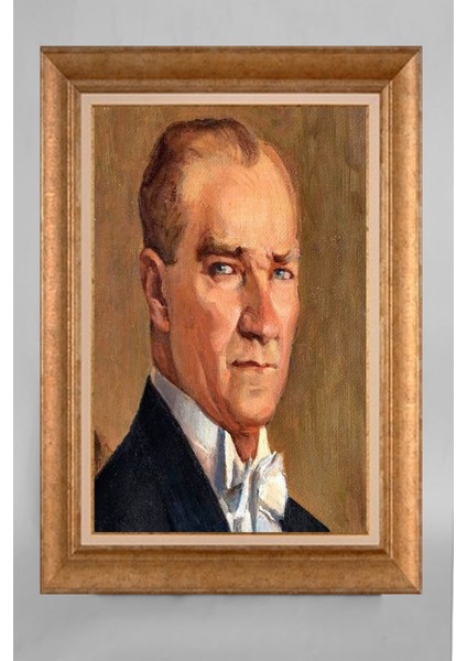 Altın Çerçeveli Paspartulu Atatürk Tablo VS701