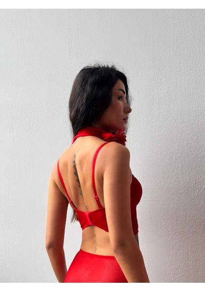 Kapsız Simli Kırmızı Bustiyer Takım (694TK) modelleri