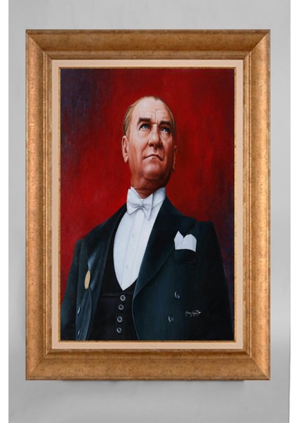 Altın Çerçeveli Paspartulu Atatürk Tablo VS794