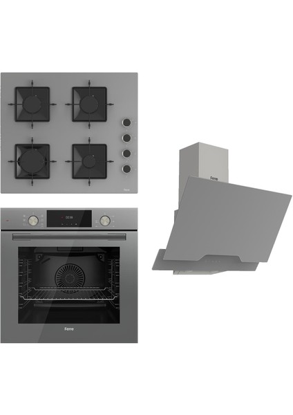 Flowart Ss Serisi Gri Set (SS208 + QMS63CPR +D065 )