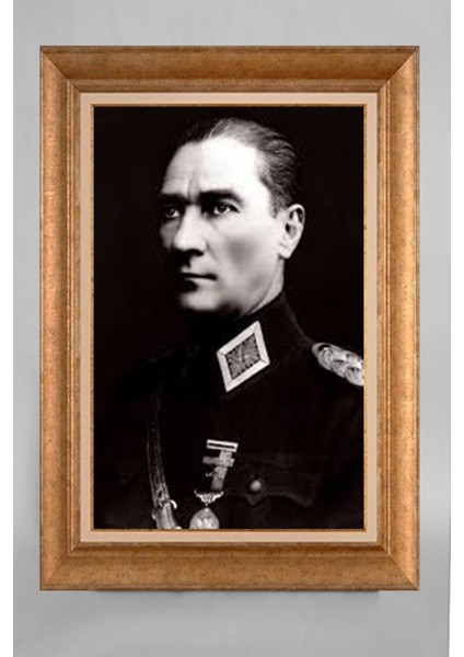 Altın Çerçeveli Paspartulu Atatürk Tablo VS378