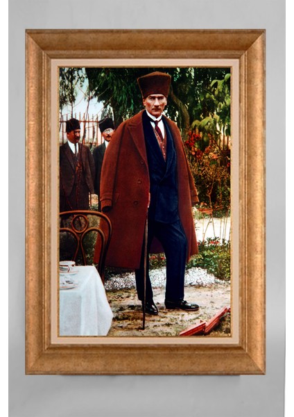 Altın Çerçeveli Paspartulu Atatürk Tablo VS546