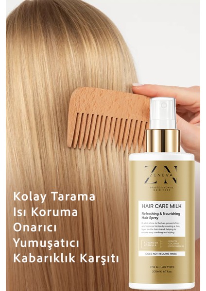 Isıya Karşı Koruyucu, Kolay Tarama, Elektriklenme Karşıtı Keratin Saç Bakım Spreyi Sütü 200ML fırsatları
