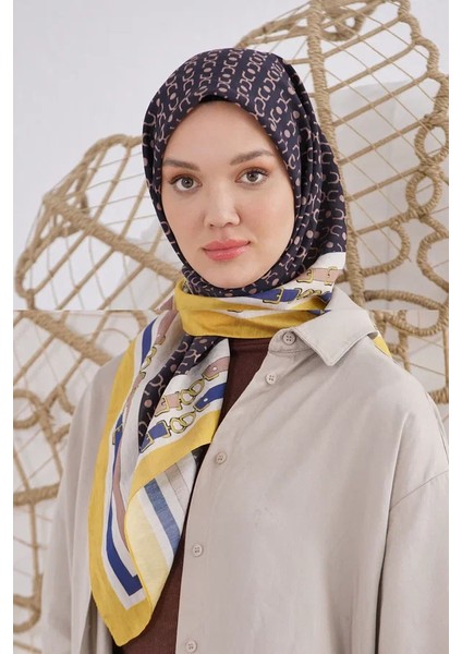 Hardal Loryan Scarf Diamond Royal Black Eşarp