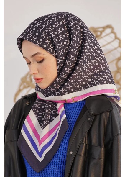 Siyah Loryan Scarf Diamond Royal Black Eşarp modelleri
