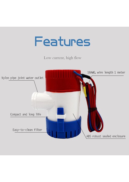 12V 350GPH Dalış Pompası Elektrikli Su Pompası 12V Gph Filtre Su Mv Balıkçı Tekne Güneş Mikro Motor Deniz Pompası 12V (Yurt Dışından) fiyatları