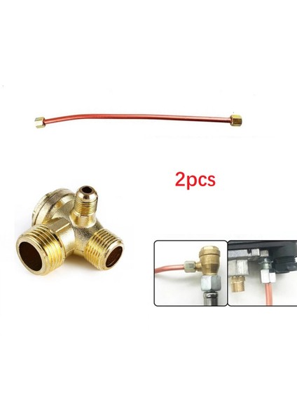 Hava Kompresörü Yedek Parça Aksesuarı Için 3-Port Çinko Alaşımlı Hava Kompresörü Kontrol Vanası ve Egzoz Hortumu (Yurt Dışından)