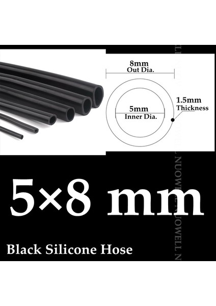 5X8MM Tarzı 1 Milyon 1~6mm Siyah Silikon Boru Esnek Akvaryum Hava Pompası Yumuşak Kauçuk Hortum Isıya Dayanıklı Yüksek Basınçlı Havalandırma Borusu (Yurt Dışından)