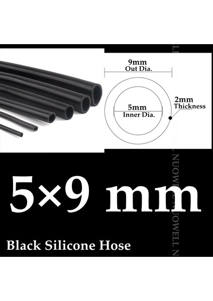 5X9MM Tarzı 1 Milyon 1~6mm Siyah Silikon Boru Esnek Akvaryum Hava Pompası Yumuşak Kauçuk Hortum Isıya Dayanıklı Yüksek Basınçlı Havalandırma Borusu (Yurt Dışından)