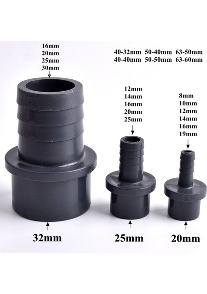 O.D25-14MM Tarzı 1 Parça 5~20 Adet Dmm Pvc Hortum Pagoda Bağlantı Adaptörü Bahçe Sulama Su Borusu Yumuşak Hortum Eklemi Fitting (Yurt Dışından) fiyatları