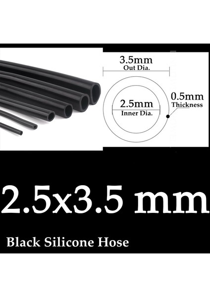 2,5x3,5 mm Tarzı 5 Milyon 1~6mm Siyah Silikon Boru Esnek Akvaryum Hava Pompası Yumuşak Kauçuk Hortum Isıya Dayanıklı Yüksek Basınçlı Havalandırma Borusu (Yurt Dışından)