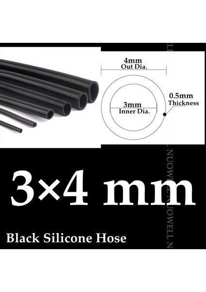3X4MM Tarzı 1 Milyon 1~6mm Siyah Silikon Boru Esnek Akvaryum Hava Pompası Yumuşak Kauçuk Hortum Isıya Dayanıklı Yüksek Basınçlı Havalandırma Borusu (Yurt Dışından)