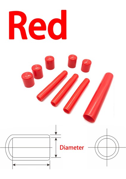 Kırmızı Stil 10 Adet D9.5mm Pvc Esnek Kauçuk Toz Izolasyon Konu Koruyucu Fiş, Çelik Boru Kılıf Kapağı, Kablo Tel Koruma Kılıfı (Yurt Dışından)