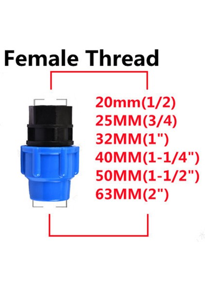 Mavi-Dişi Iplik Stili 32 mm Plastik Pe Musluk Sulama Boru Hızlı Bağlantı Dişi Erkek Konu Boruya (Yurt Dışından)