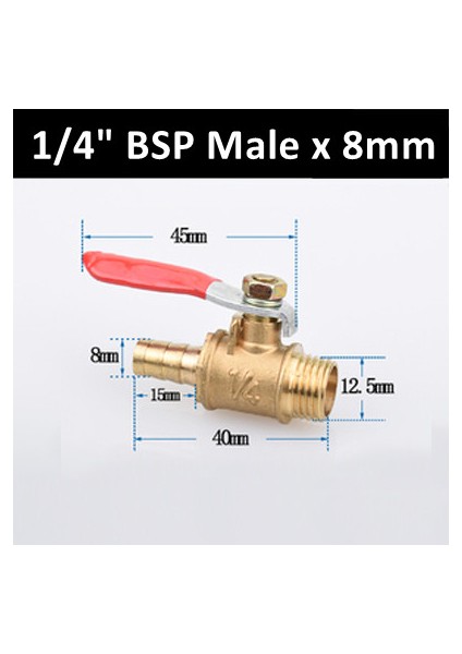 1L4M -8mm Tarzı Bakır Boru Bağlantı Adaptörü Erkek Dişi Konnektör Eklemi mm Hortum Bileziği Için Pirinç Çubuk Top Vana (Yurt Dışından)