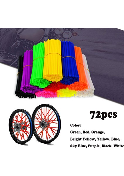 Floresan Sarı Tarzı Kırmızı Mavi Siyah Turuncu Universal Motosiklet Kir Bisikleti Tekerlek Jant Kapağı Konuşma Skins Sargı Borular Dekor Koruyucu (Yurt Dışından)