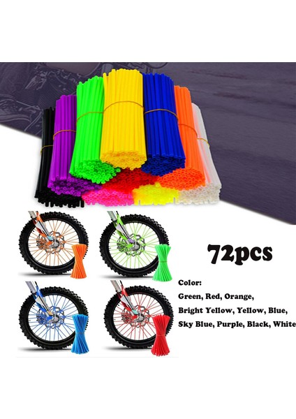 Floresan Sarı Tarzı Kırmızı Mavi Siyah Turuncu Universal Motosiklet Kir Bisikleti Tekerlek Jant Kapağı Konuşma Skins Sargı Borular Dekor Koruyucu (Yurt Dışından)