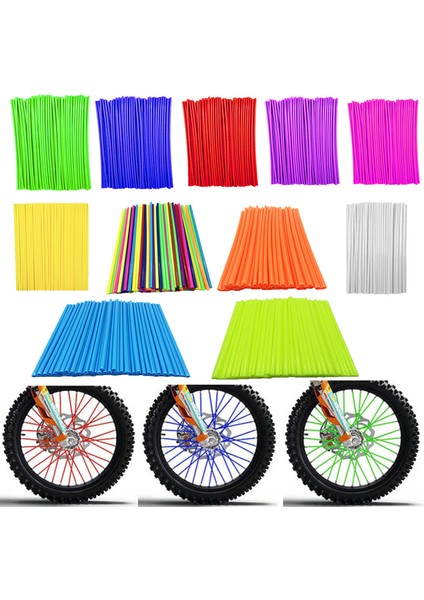 Floresan Sarı Tarzı Kırmızı Mavi Siyah Turuncu Universal Motosiklet Kir Bisikleti Tekerlek Jant Kapağı Konuşma Skins Sargı Borular Dekor Koruyucu (Yurt Dışından)