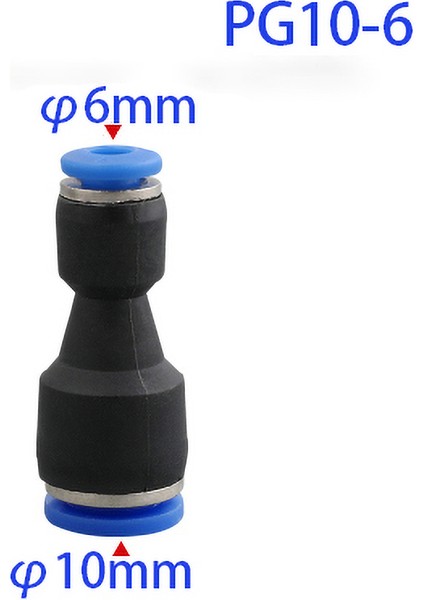 PG10-6 Tarzı Hava Su Hortumu Tüpü Için Plastik Bağlantı Pu Pnömatik Fitil Fitil Gaz Hızlı Bağlantı (Yurt Dışından)