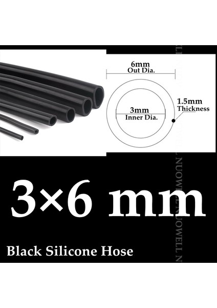 3X6MM Tarzı 100CM 100CM Iç Çap 2-16MM Gıda Sınıfı Siyah Silikon Boru Hortum Isıya Dayanıklı Esnek Silika Jel Boru Akvaryum Esnek Oksijen Pompası Hortumu (Yurt Dışından)