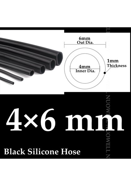 4X6MM Tarzı 5 Milyon 1~6mm Siyah Silikon Boru Esnek Akvaryum Hava Pompası Yumuşak Kauçuk Hortum Isıya Dayanıklı Yüksek Basınçlı Havalandırma Borusu (Yurt Dışından)