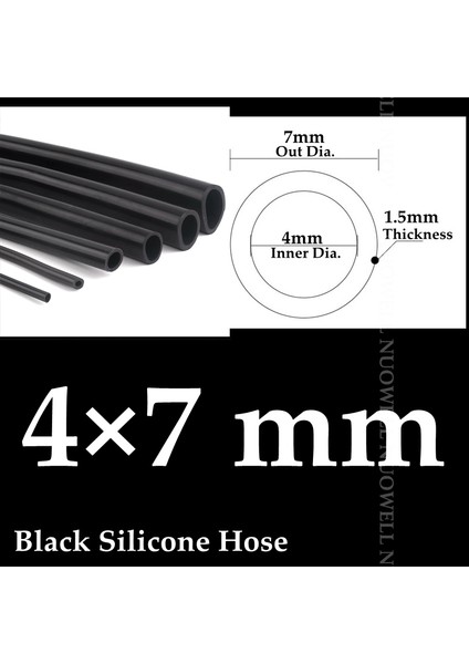 4X7MM Tarzı 5 Milyon 1~6mm Siyah Silikon Boru Esnek Akvaryum Hava Pompası Yumuşak Kauçuk Hortum Isıya Dayanıklı Yüksek Basınçlı Havalandırma Borusu (Yurt Dışından)
