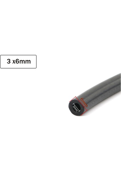 3X6MM Tarzı 3m Siyah Pürüzsüz Nitril Kauçuk Yakıt Hortumu Benzin Dizel Yağ Hattı Karbüratör Hortumu Boru Metre 3MM~19MM (Yurt Dışından)
